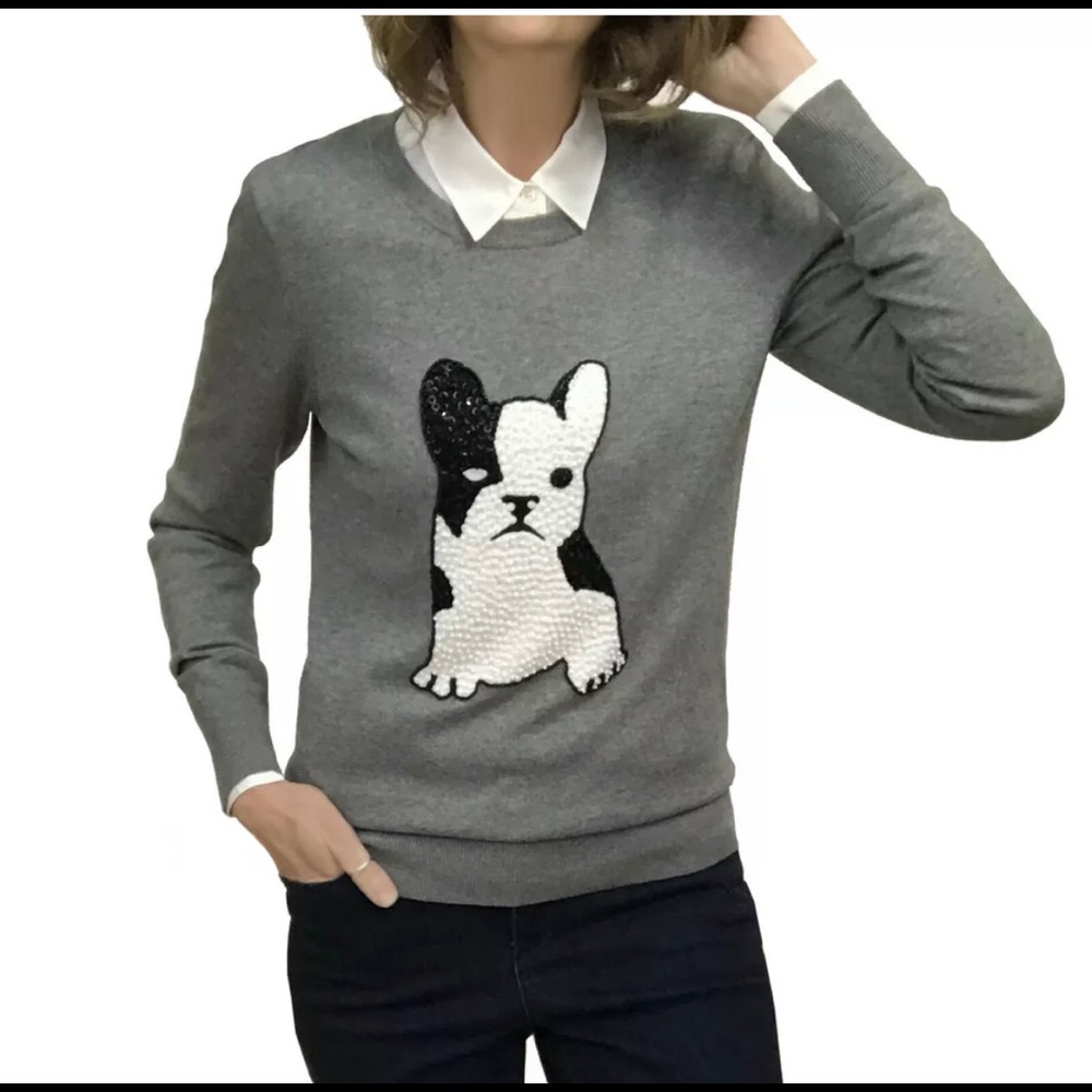 French Connection Bulldog sequins sweater S